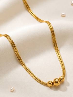 Gold cubic zirconia gold plated necklace for women 2