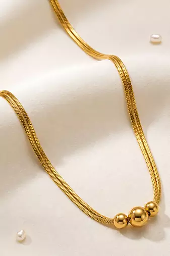 Gold cubic zirconia gold plated necklace for women