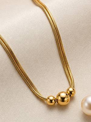 Gold cubic zirconia gold plated necklace for women 3