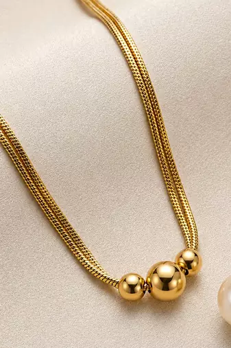 Gold cubic zirconia gold plated necklace for women