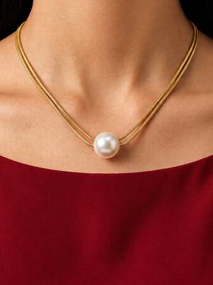 Gold cubic zirconia gold plated necklace for women 1