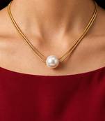 Gold cubic zirconia gold plated necklace for women