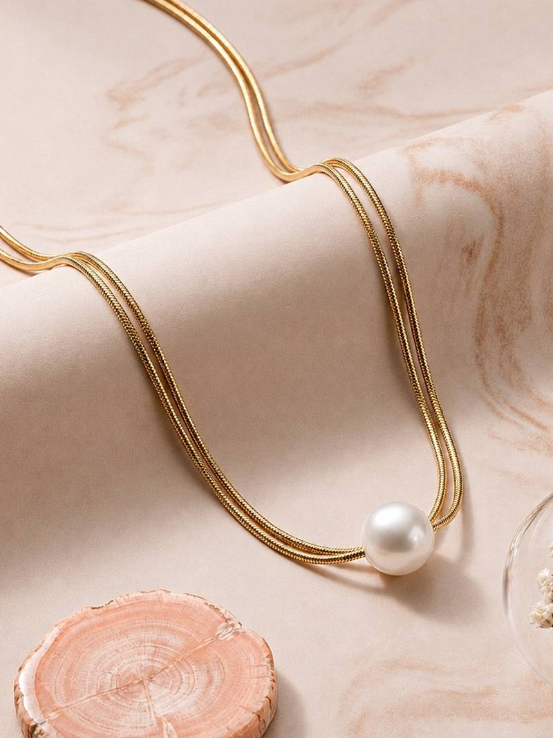 Gold cubic zirconia gold plated necklace for women