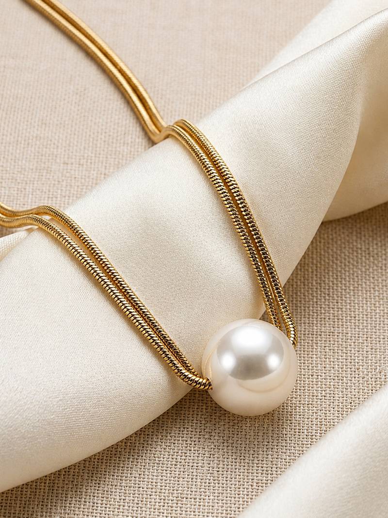 Gold cubic zirconia gold plated necklace for women