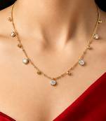 Gold cubic zirconia gold plated necklace for women