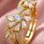 Gold cubic zirconia gold plated finger ring for women