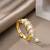 Gold cubic zirconia gold plated finger ring for women