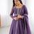 women's embroidery work crunchy silk blend flared anarkali pant and dupatta set