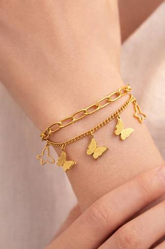 Gold cubic zirconia gold plated bracelet for women