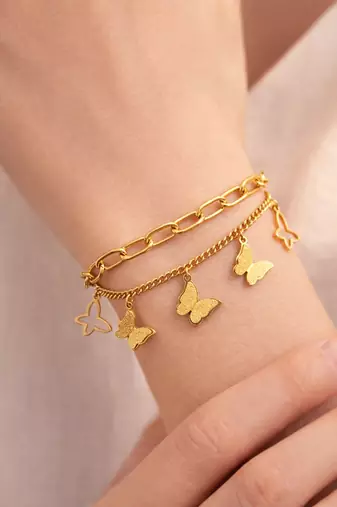 Gold cubic zirconia gold plated bracelet for women