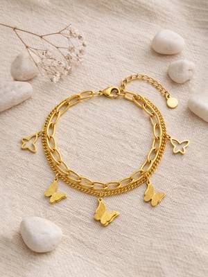 Gold cubic zirconia gold plated bracelet for women 2