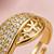 Gold cubic zirconia gold plated finger ring for women