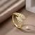 Gold cubic zirconia gold plated finger ring for women