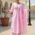 Floral Embroidered Thread Work Cotton A Line Kurta With Trousers & Dupatta