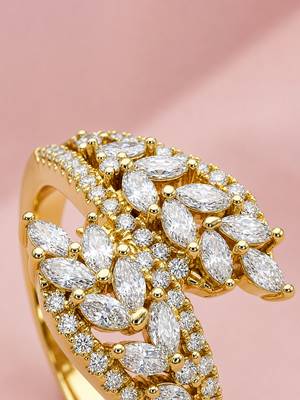 Gold cubic zirconia gold plated finger ring for women 3