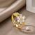 Gold cubic zirconia gold plated finger ring for women