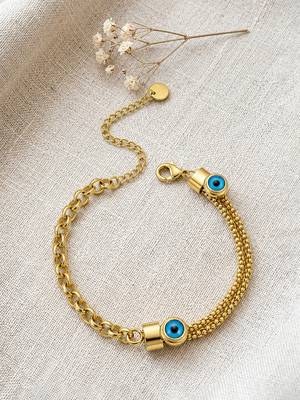 Gold cubic zirconia gold plated bracelet for women 2