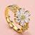 Gold cubic zirconia gold plated finger ring for women