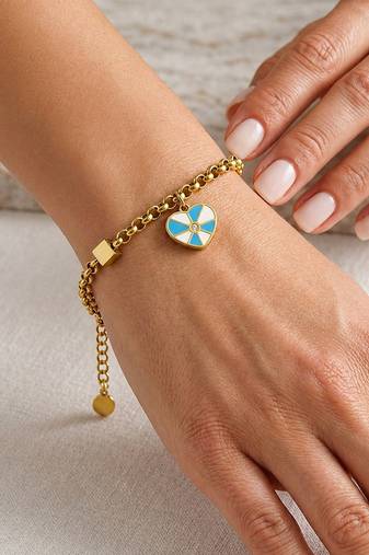 Gold cubic zirconia gold plated bracelet for women