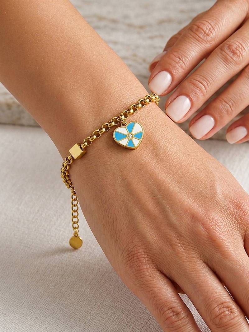 Gold cubic zirconia gold plated bracelet for women