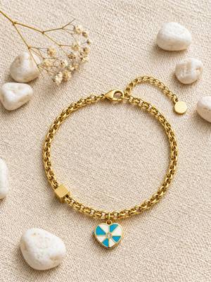 Gold cubic zirconia gold plated bracelet for women 2