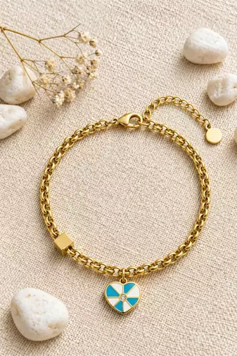 Gold cubic zirconia gold plated bracelet for women