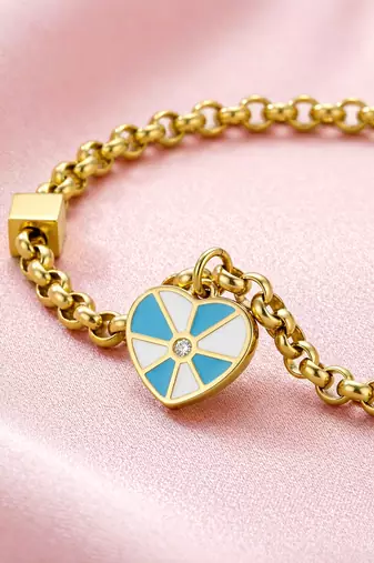 Gold cubic zirconia gold plated bracelet for women