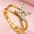Gold cubic zirconia gold plated finger ring for women