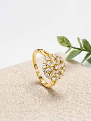 Gold cubic zirconia gold plated finger ring for women 1