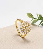 Gold cubic zirconia gold plated finger ring for women