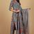 Floral printed cotton round neck kurta trouser & dupatta set