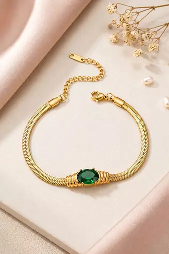 Gold cubic zirconia gold plated bracelet for women