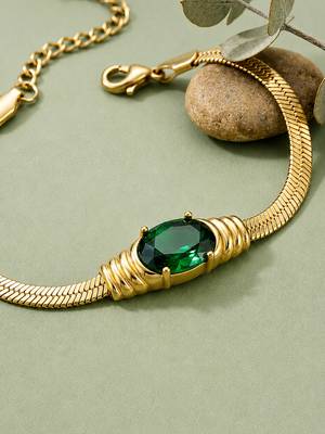 Gold cubic zirconia gold plated bracelet for women 3