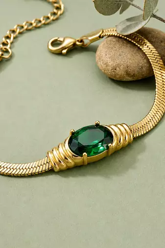 Gold cubic zirconia gold plated bracelet for women