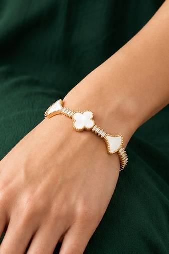 Gold cubic zirconia gold plated bracelet for women