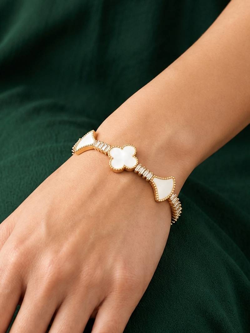 Gold cubic zirconia gold plated bracelet for women