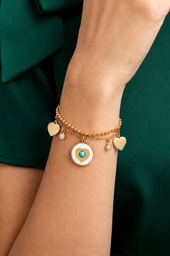 Gold cubic zirconia gold plated bracelet for women