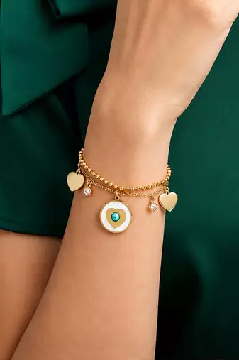 Gold cubic zirconia gold plated bracelet for women
