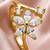 Gold cubic zirconia gold plated finger ring for women