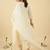 Floral Embroidered Notch Neck Cotton A-Line Kurta & Trousers With Dupatta
