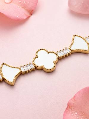 Gold cubic zirconia gold plated bracelet for women 3