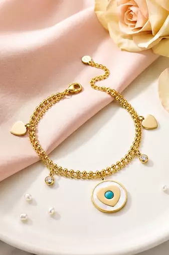 Gold cubic zirconia gold plated bracelet for women