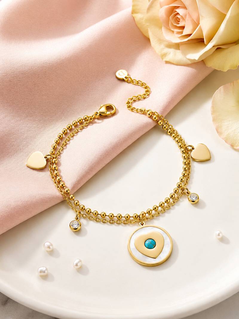 Gold cubic zirconia gold plated bracelet for women