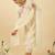 Floral Embroidered Notch Neck Cotton A-Line Kurta & Trousers With Dupatta