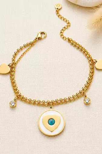 Gold cubic zirconia gold plated bracelet for women