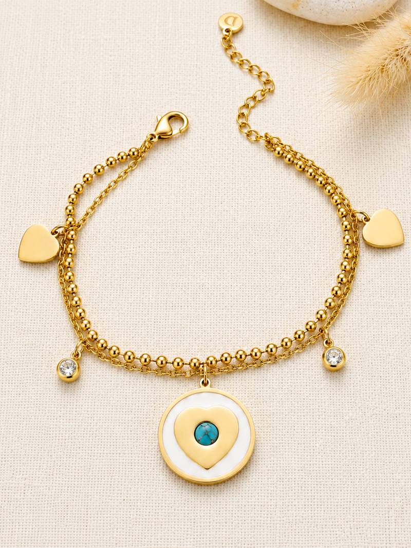 Gold cubic zirconia gold plated bracelet for women