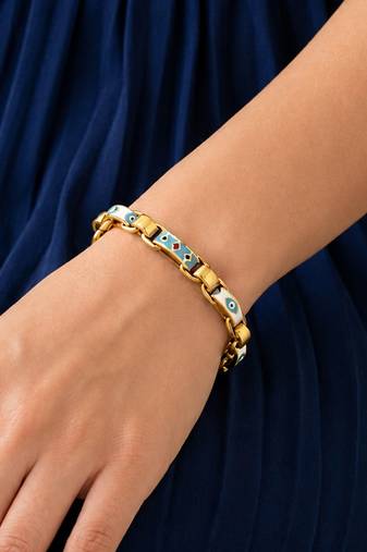 Gold cubic zirconia gold plated bracelet for women