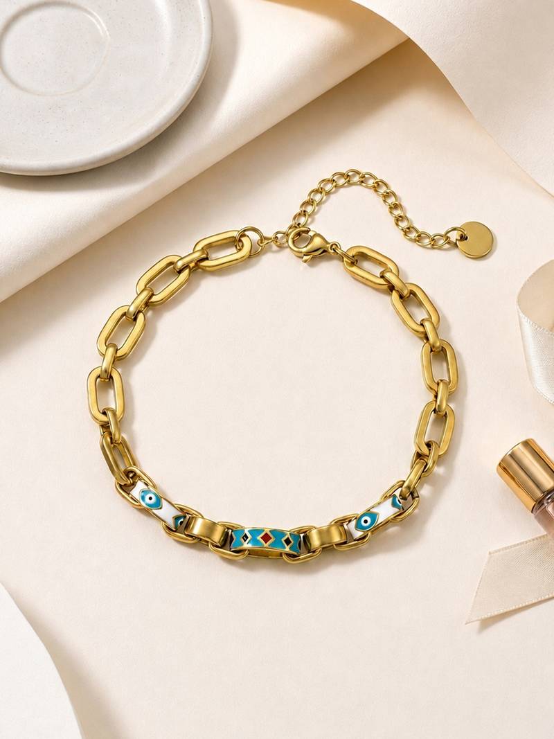 Gold cubic zirconia gold plated bracelet for women