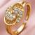 Gold cubic zirconia gold plated finger ring for women