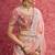 Peach casio heavy embroidery with sequince work saree with blouse
